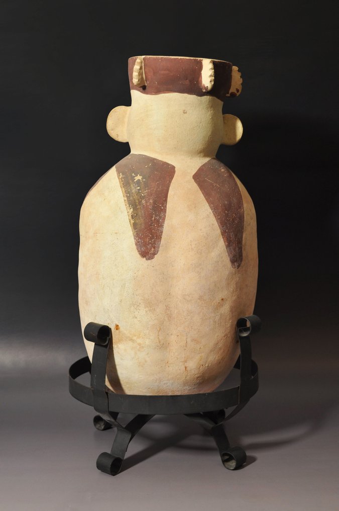 Precolumbian - Chancay Culture Pottery Anthropomorphic urn with TL test and German Export License - 46.4 cm #2.1