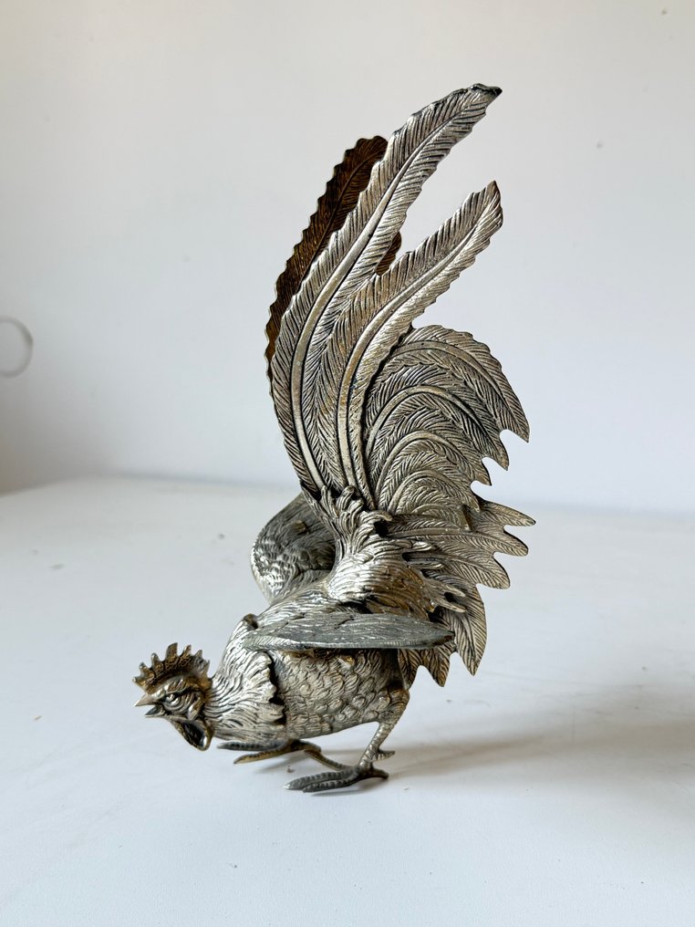 Figur - Galli combattenti - versilbertes Metall #2.1
