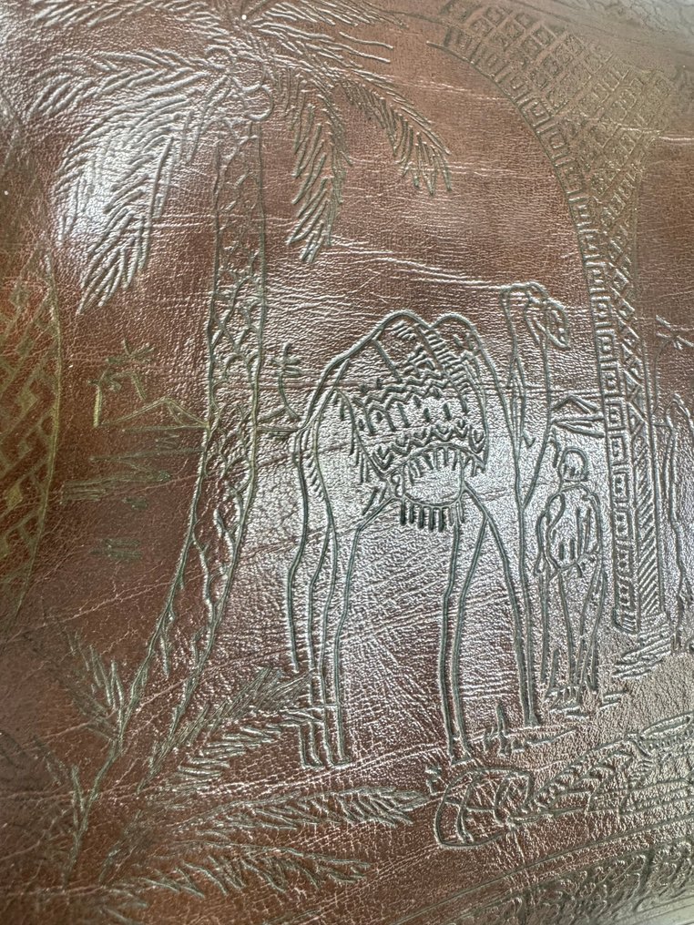 Schitterende kamelen kruk met lederen zadel - Taburet - Træ, Læder - Leren kamelen kruk #3.2