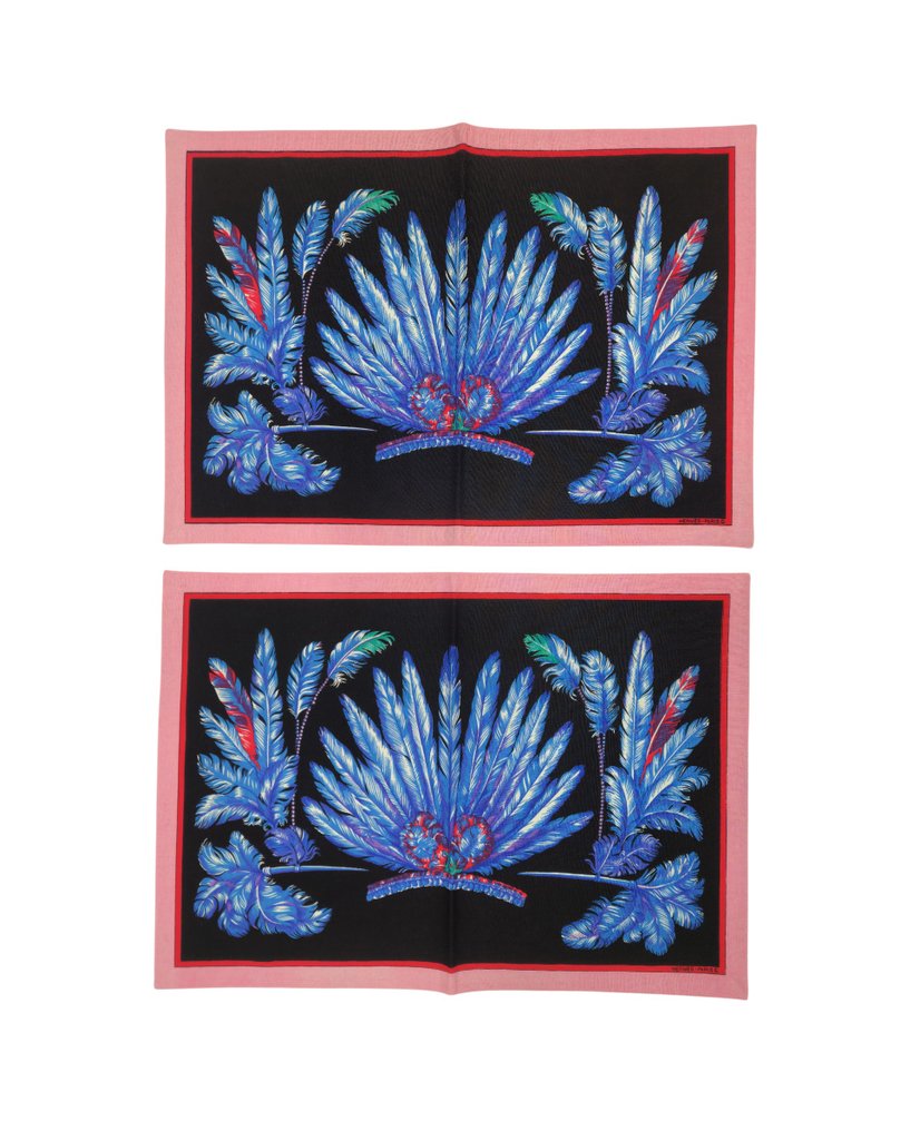 Hermès - Set mit 2 Platzsets - Tischtuch  - 32 cm - 45.5 cm #1.0