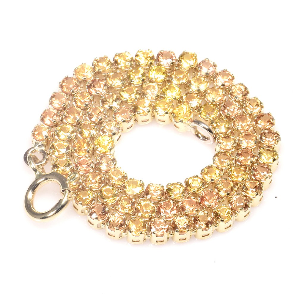 Sans prix de réserve - Bracelet - 14 carats Or jaune -  2.42ct. tw. Saphir - Certificat GFCO #1.0