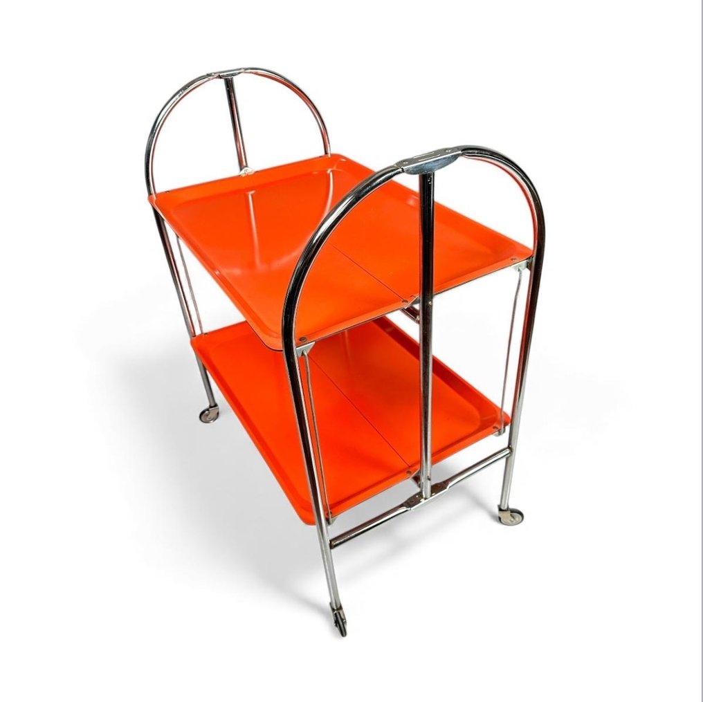 Dinette - Serving trolley - Chrome, PVC - 1970s dinette #4.3