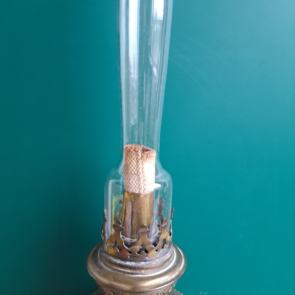 Kosmos Brenner - Olie lampe - Glas, Fajance - Petroleumlamp #3.2
