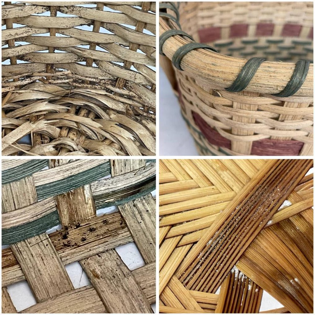 复古日本竹制与藤编篮子系列——10件套——手工编织民间工艺 - 竹 - 日本 - 20世紀 #1.0