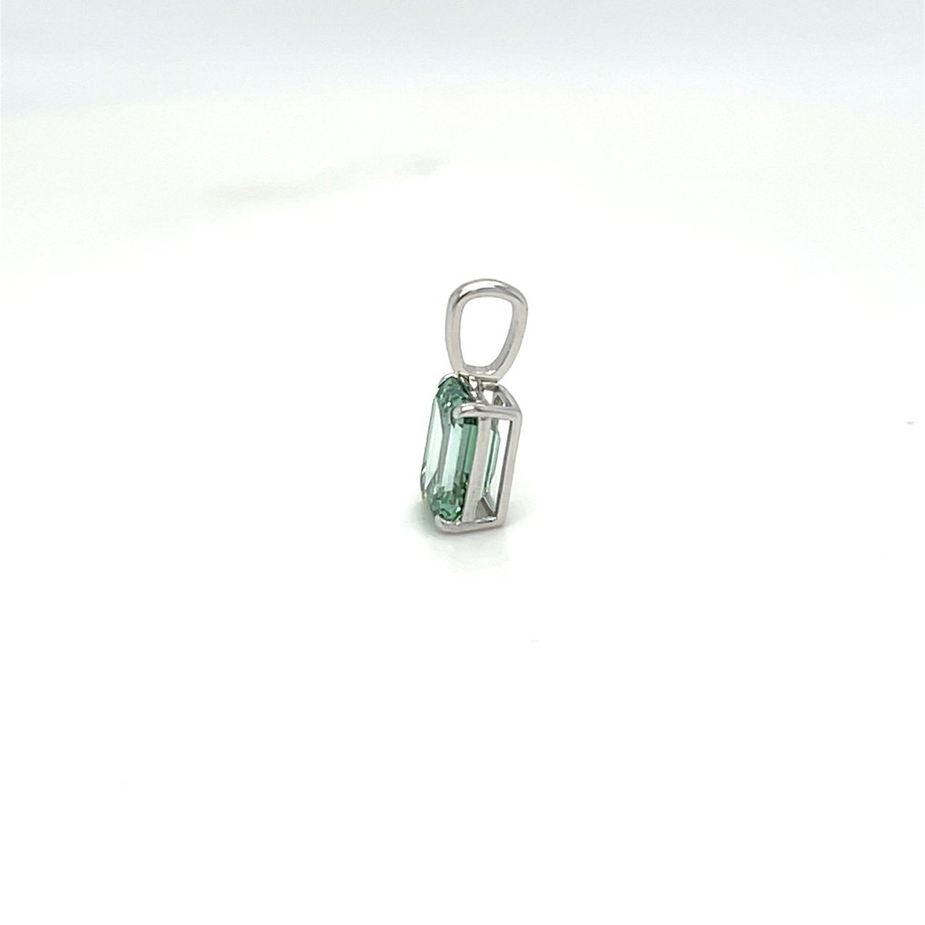 Ei pohjahintaa - Riipus - 14 kt. Valkokulta -  1.23ct. tw. Vihreä Timantti (Fancy-värinen laboratoriotimantti) #3.2