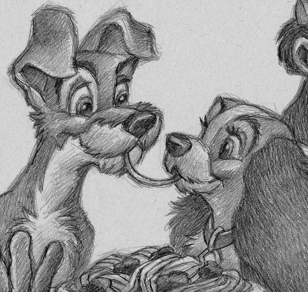 Joan Vizcarra Giclée - Lady and the Tramp: Spaghetti Moment – Hand Signed #4.3