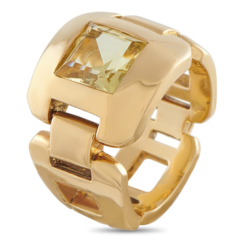 Hermès - 戒指 - 18K包金 Hermes 18K 黄金黄水晶戒指, 黄金 #1.0