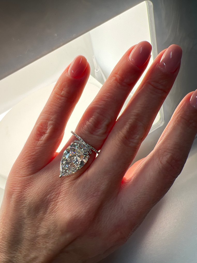 没有保留价 - 戒指 - 14K包金 白金 - 10.51ct. tw. 钻石 (实验室培育) - 钻石 #2.1