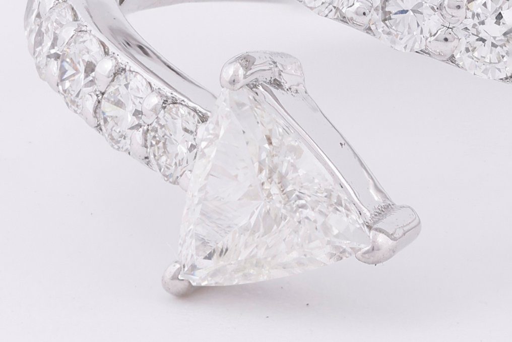 戒指 - 18K包金 黄金, 镀铑 -  1.29ct. tw. 钻石 (天然) #4.3