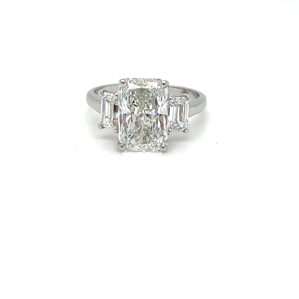 Bague - 14 carats Or blanc - 5.00ct. tw. Diamant (Cultivé en laboratoire) - Diamant #1.0
