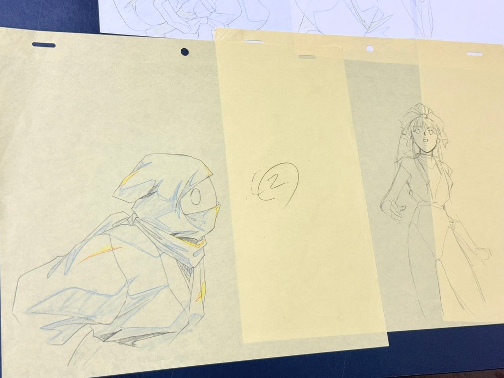 Studio Kikan - 6 x Original animation drawings, same scene! - La ☆ Blue Girl (OVA, 1992/93) #3.2