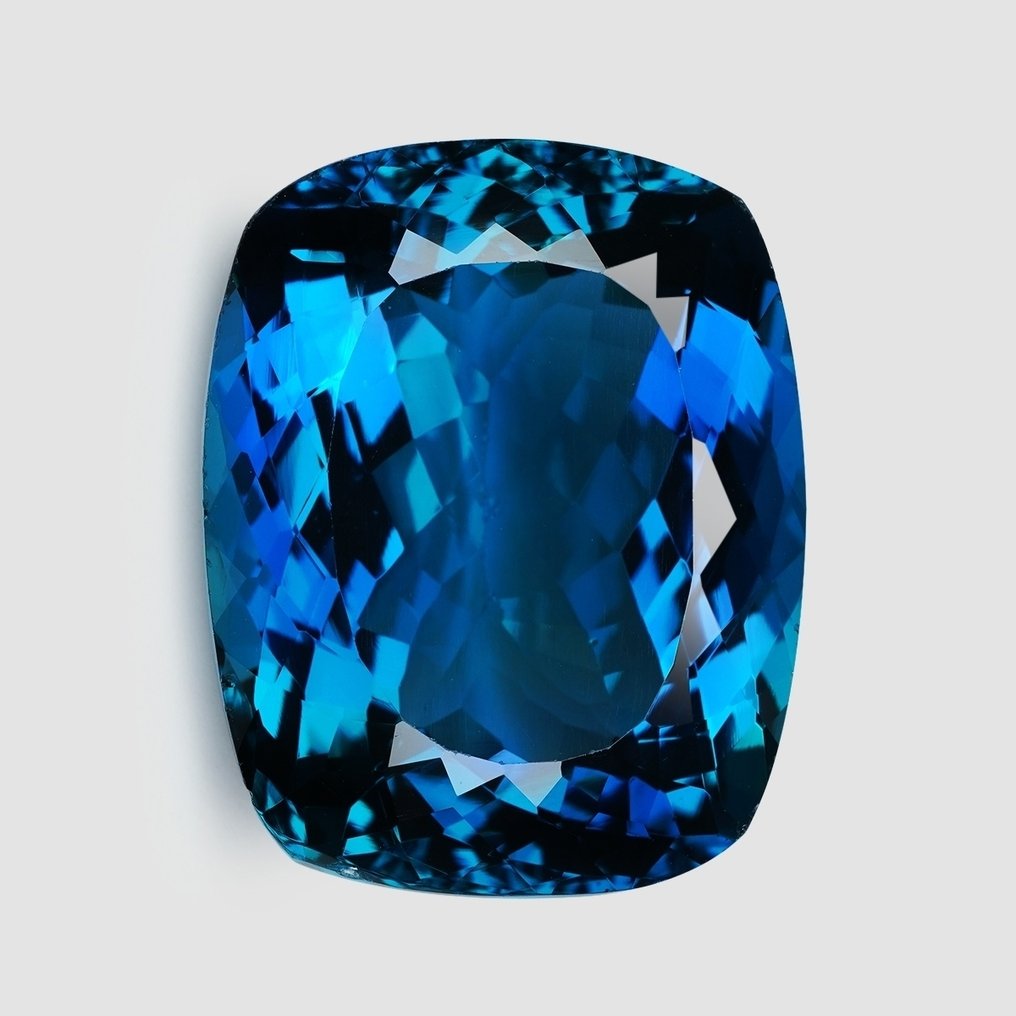 1 pcs  Albastru Topaz  - 40.00 ct - Asociația internațională de pietre prețioase colorate (ICA GemLab) - London Topaz #2.1