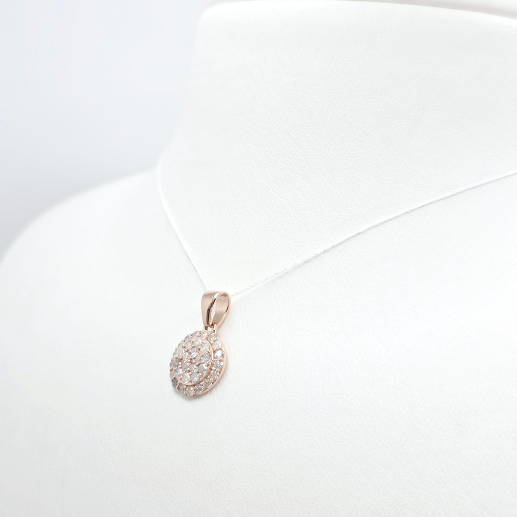 χωρίς τιμή ασφαλείας - Κρεμαστό κόσμημα - 14 καράτια Ροζ χρυσό - 0.47ct. tw. Διαμάντι (Φυσικό) #1.0