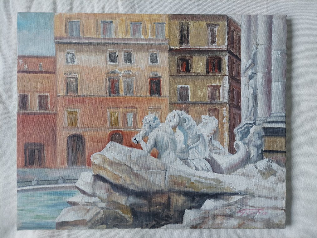 Luigi Garzione (1948) - Scorcio della Fontana di Trevi, Roma #1.0