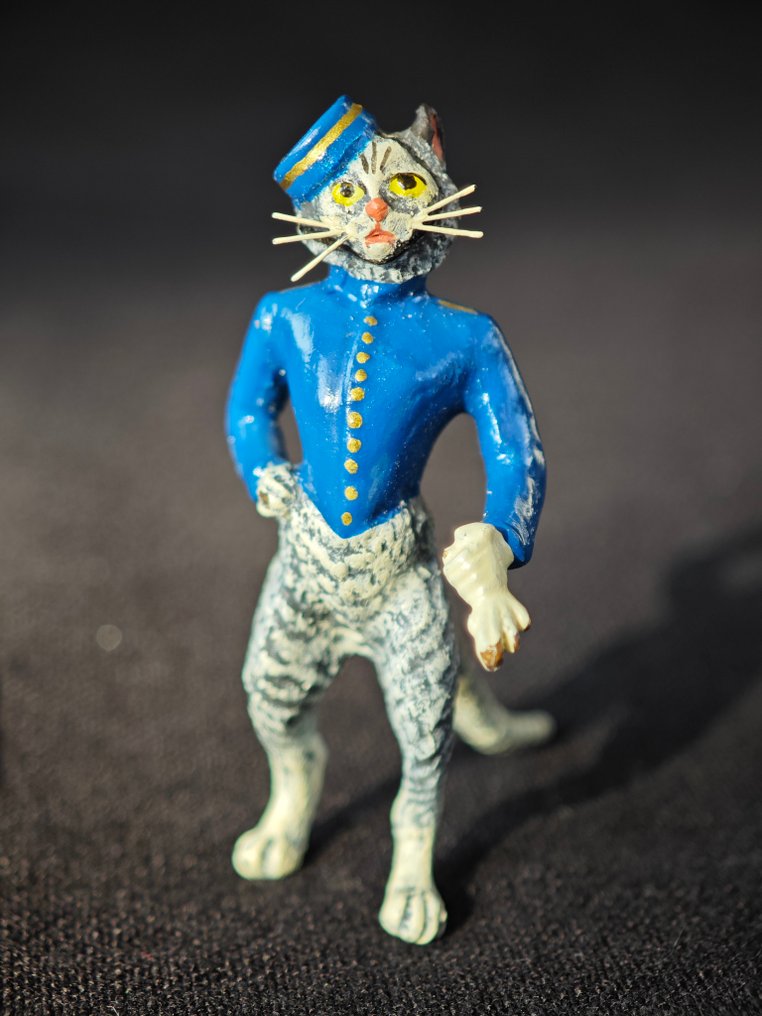Franz Bergmann Style - Sculpture, Valet Cat - 50 mm - Cold painted bronze #1.0