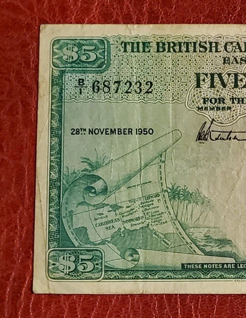 英属加勒比地区. - 5 Dollars 1950 - Pick 3  (没有保留价) #4.3