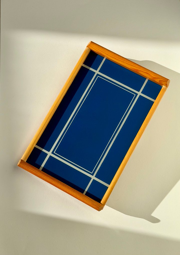 Decorative tray - Germany - Set of two vintage rectangular mid-century modern trays #2.1