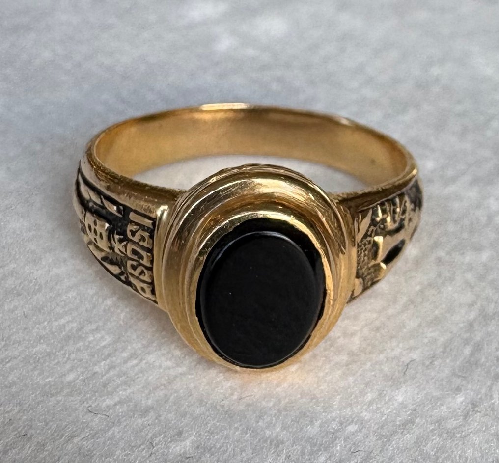 Ring - 18 karaat Geel goud Onyx #1.0