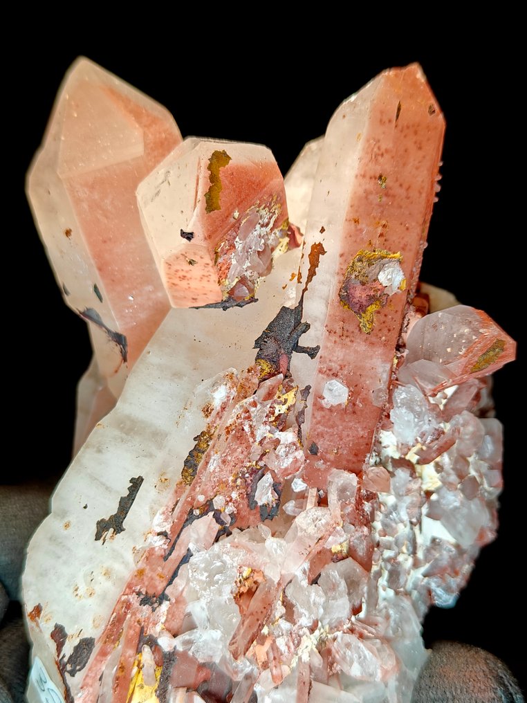 Hematite Quartz Crystals on matrix - Height: 12 cm - Width: 11 cm- 1027 g #1.0