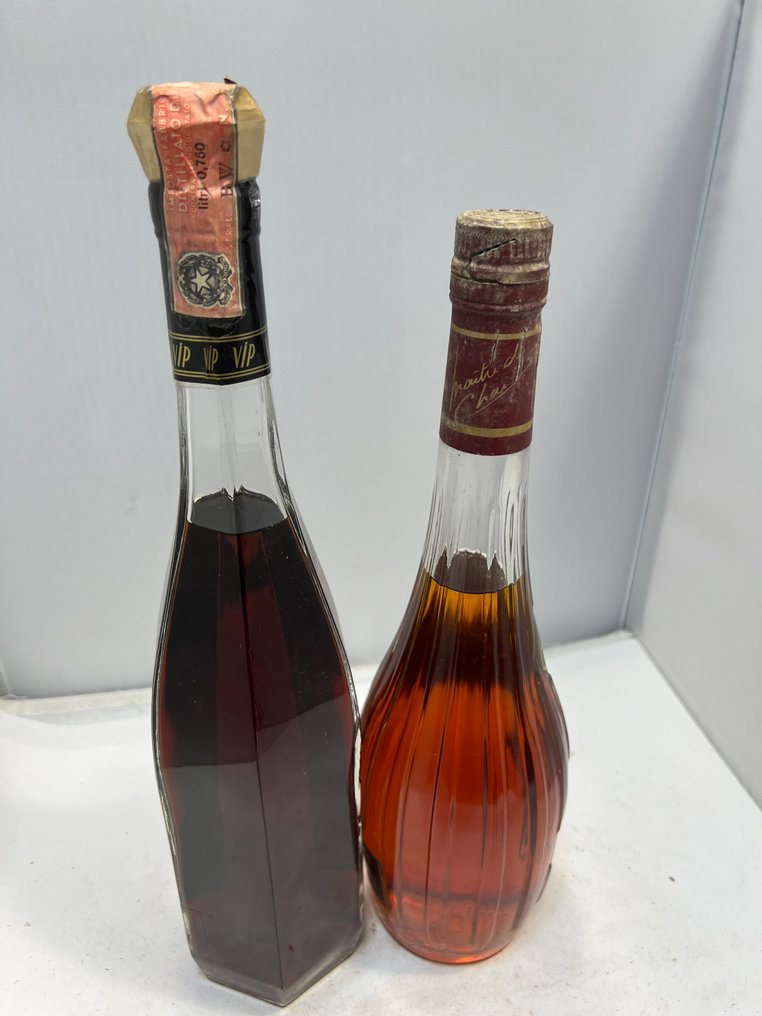 Ansac, Frapin - VIP XO Grande Champagne + XO  - b. 1980s - 70cl, 750ml - 2 bottles #3.2