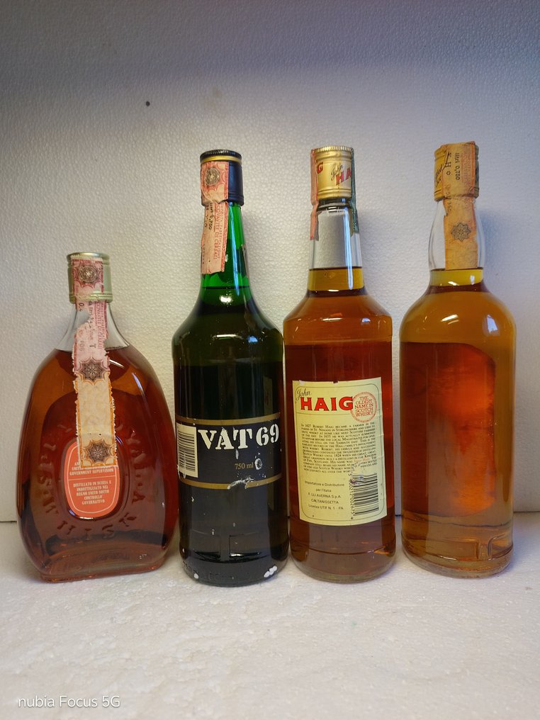 Gilbey's, VAT 69, Haig, Highland Clan - 70cl, 75cl - 4 bottles #1.0