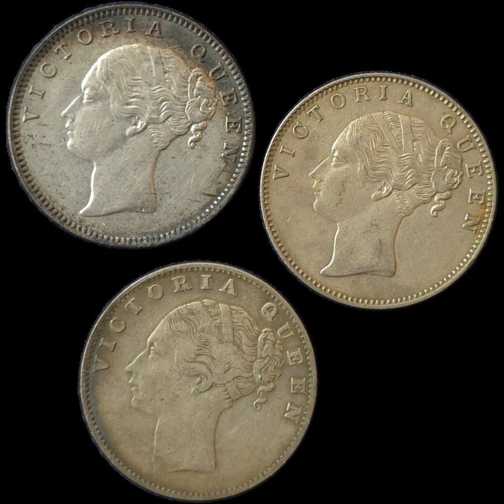 英属印度. 1 Rupee 1840 3 different varieties  (没有保留价) #1.0