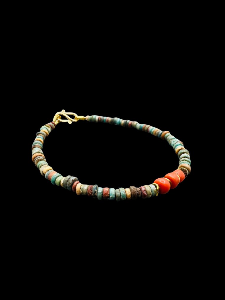 Βραχιόλι με αρχαία αιγυπτιακά χάντρες από μούμιες και παλαιό κοράλλι (Ελβετική συλλογή πριν από το - Αίγυπτος  (χωρίς τιμή ασφαλείας) #3.2