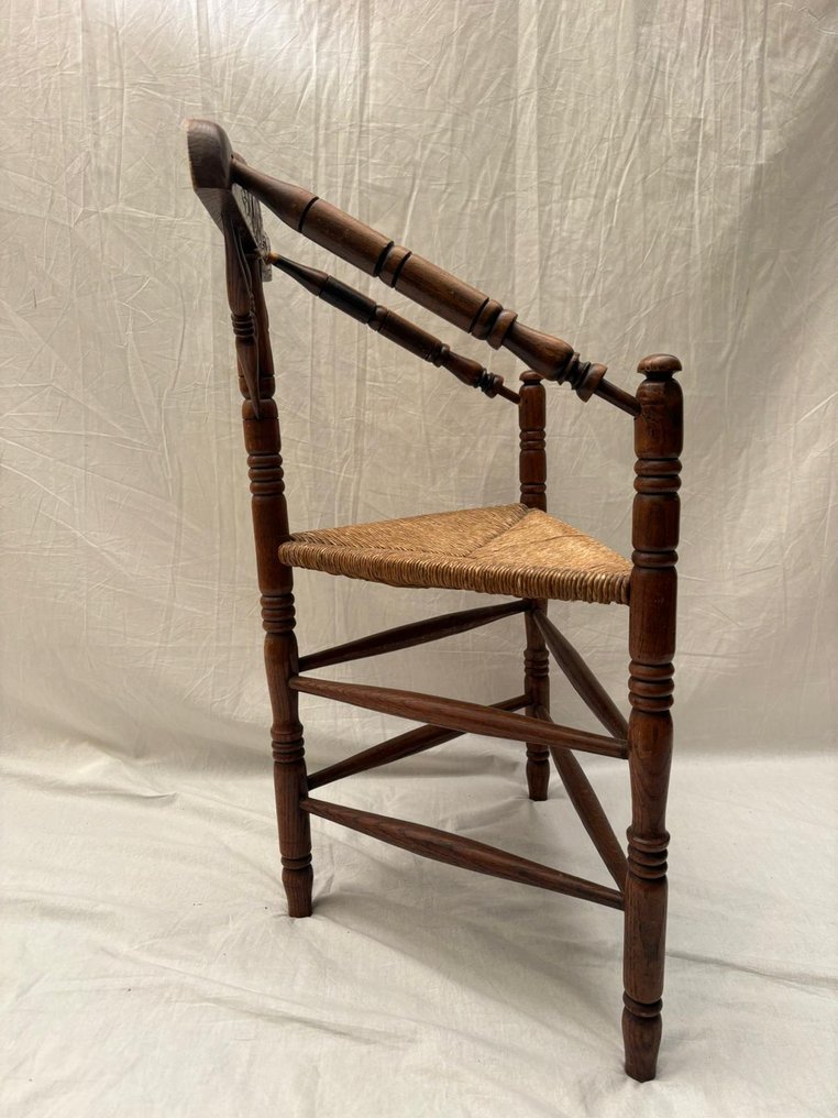 椅 - 法式卷线角落椅，带柳条装饰 - 木, 藤 #4.3