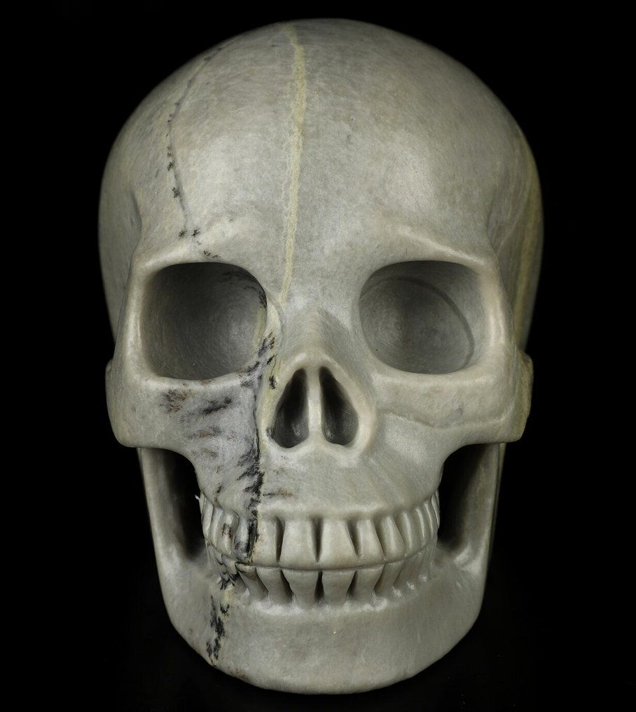 Jasper 1,37 kg 11,50 cm x 9,80 cm lenyűgöző Magic XXL Skull AA Picasso Jasper Todesschädel szobor- 1.37 kg #2.1