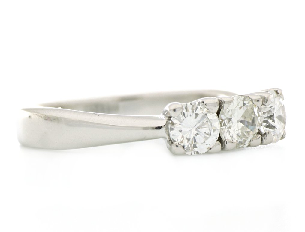 Zonder minimumprijs - Ring - 18 karaat Witgoud - 1.04ct. tw. Diamant (Natuurlijk) #4.3