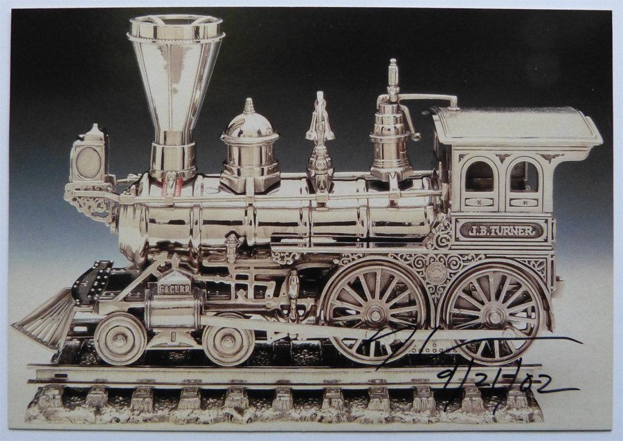 Jeff Koons (1955) - hand signiert - Jim Beam J.B. Turner Engine - Seltene Kunstpostkarte #1.0