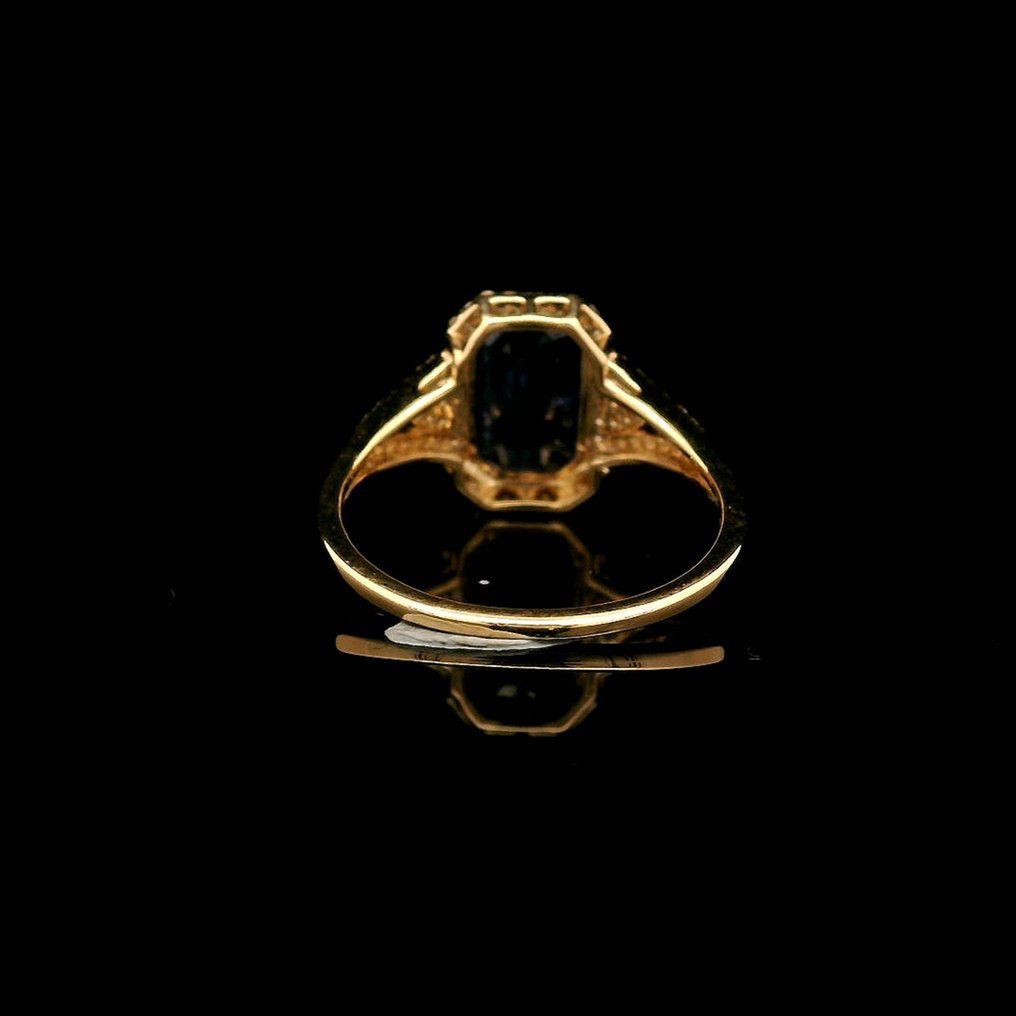 χωρίς τιμή ασφαλείας - Δαχτυλίδι - 14 καράτια Κίτρινο χρυσό - 2.29ct. tw. Ζαφείρι - Διαμάντι #3.2