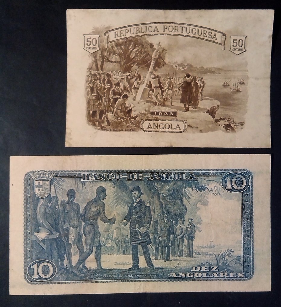 Angola. - 2 banknotes 1923, 1947 - Pick 63 and 78  (No Reserve Price) #1.0