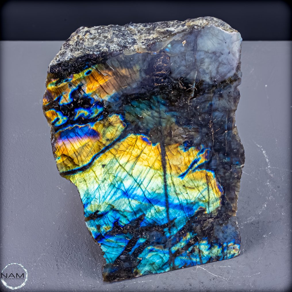 Labradorit natural, semipolishat – joc intens de culori în albastru, auriu și verde. Formă neimpusă- 2350.16 g #4.3