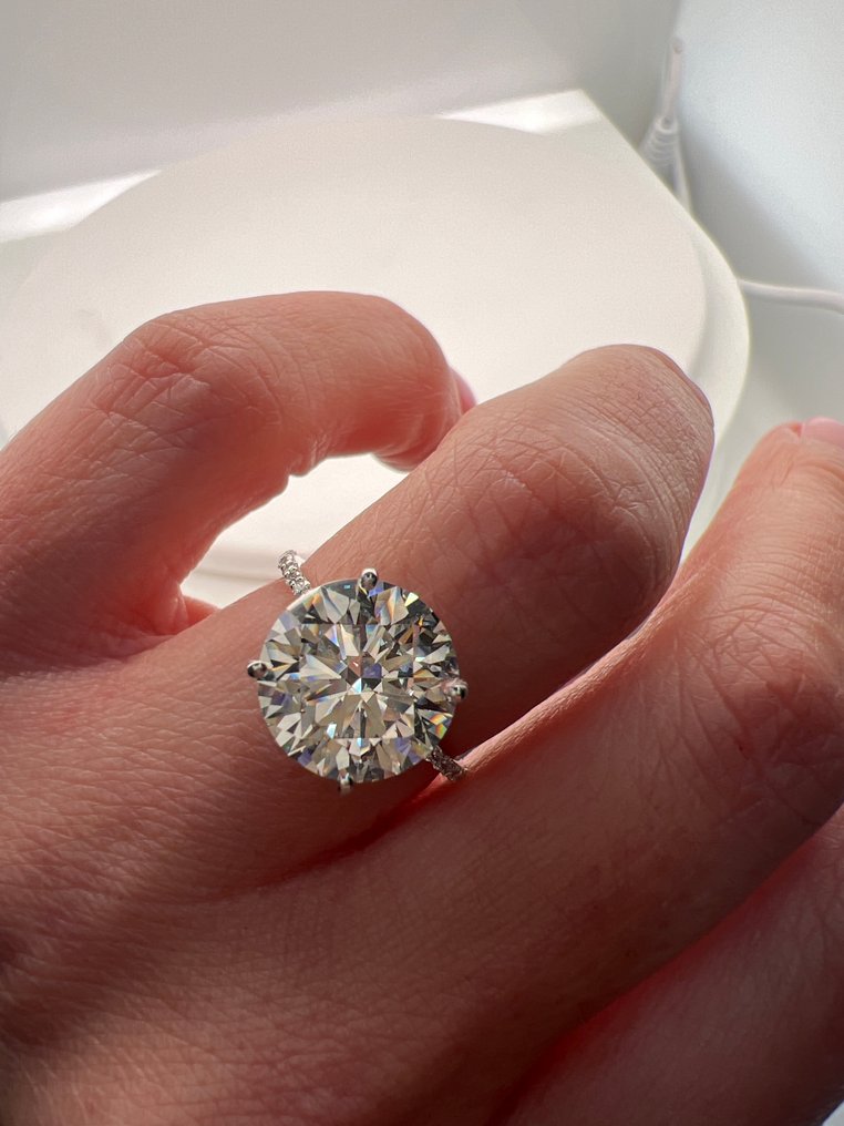 Ring - 14 karaat Witgoud - 5.24ct. tw. Diamant (Lab-grown) - Diamant #4.3