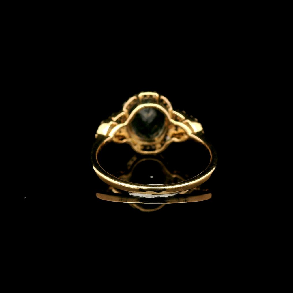 Sans prix de réserve - Bague - 14 carats Or jaune - 2.14ct. tw. Aigue-marine - Diamant #3.2