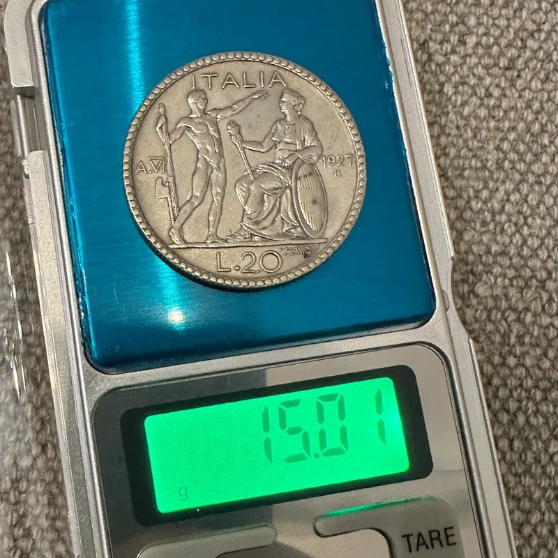 Włochy, Królestwo Vittorio Emanuele III. 20 Lire 1927 "Littore" #2.1