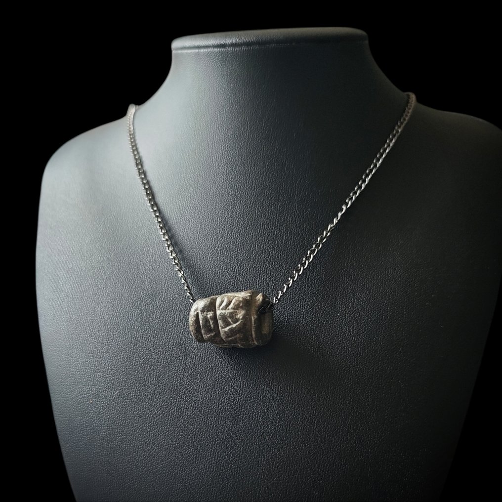 古代美索不达米亚，苏美尔 石头 来自 Jemdet Nasr 时期的圆柱印章珠子  (没有保留价) #1.0