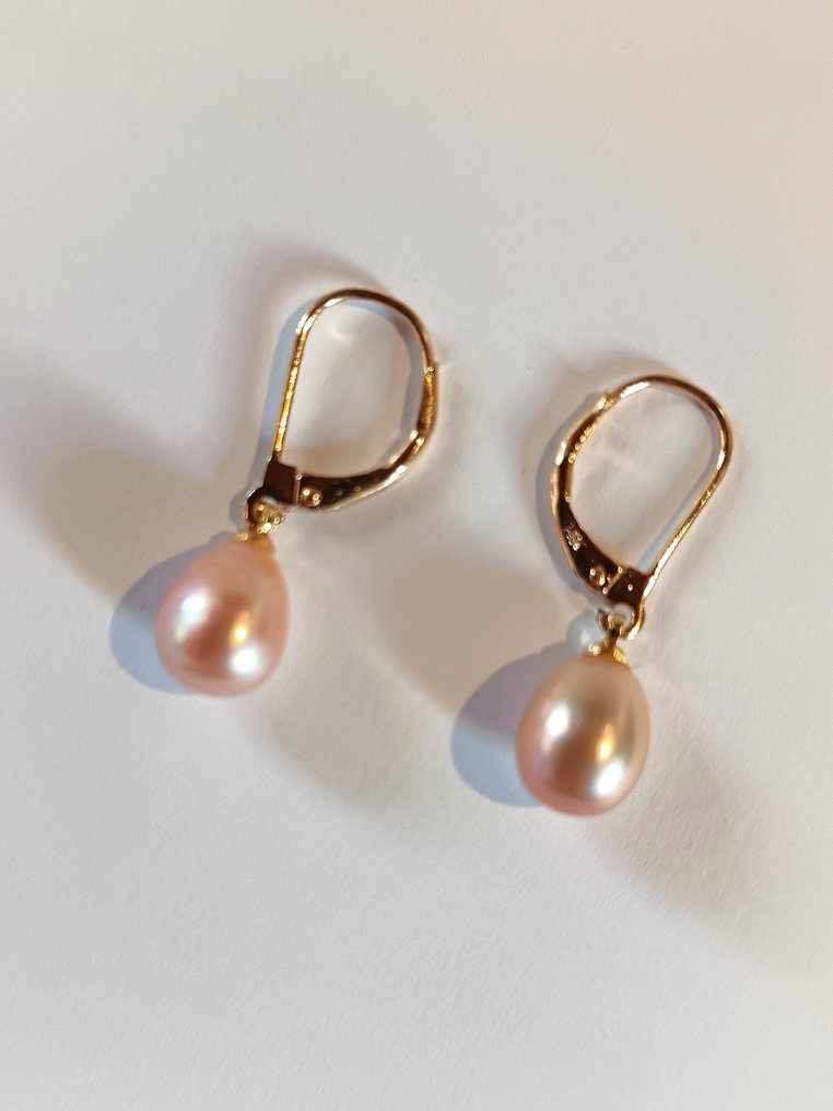 Nincs minimálár - Drop fülbevaló - 14 kt. Sárga arany Gyöngy #2.1