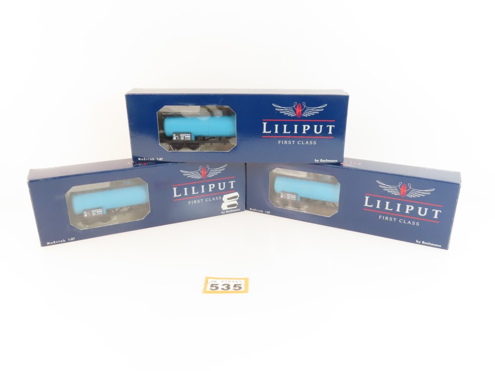 Liliput H0 - L225898 - Carrozza merci di modellini di treni (3) - 3x carri merci a 4 assi con scritta "DSM" - NS #3.2