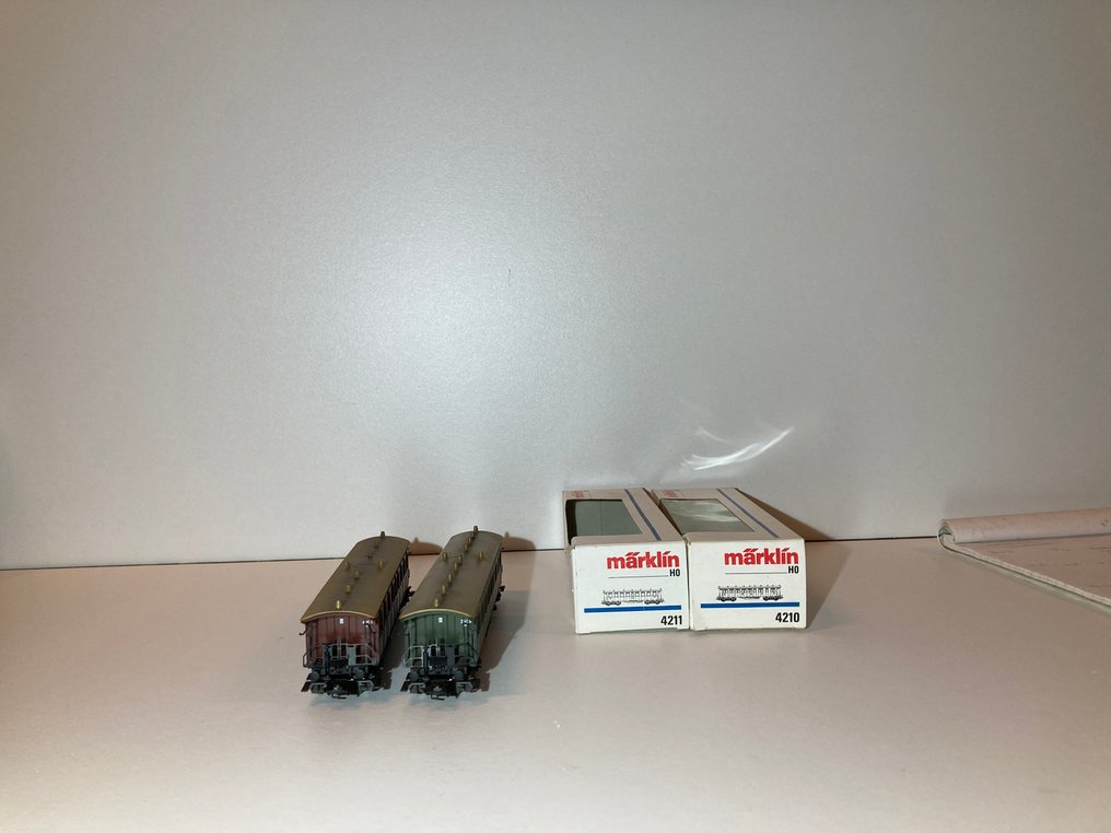Märklin H0 - 4211, 4210 - Model train passenger carriage set (2) - 2 passenger cars with lighting - K.W.St.E. #1.0