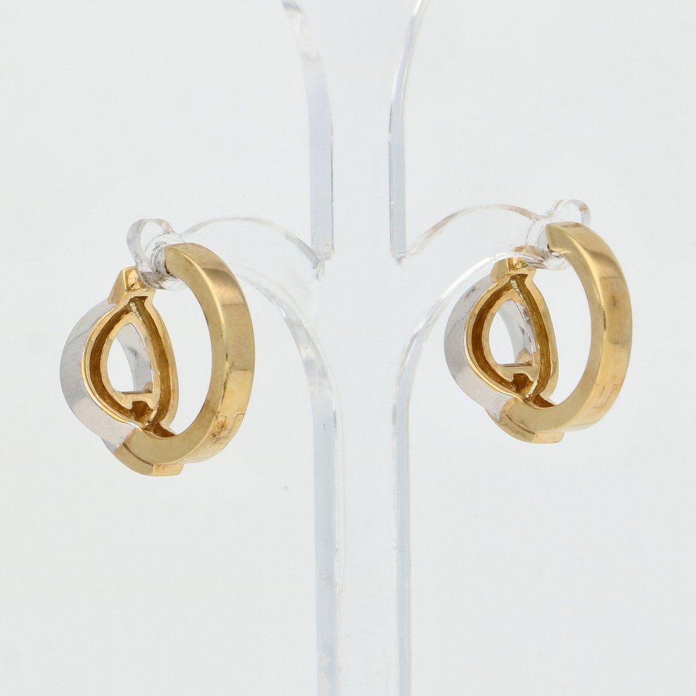 耳环 - 14K包金 黄金, 银 钻石 (天然)  #3.2