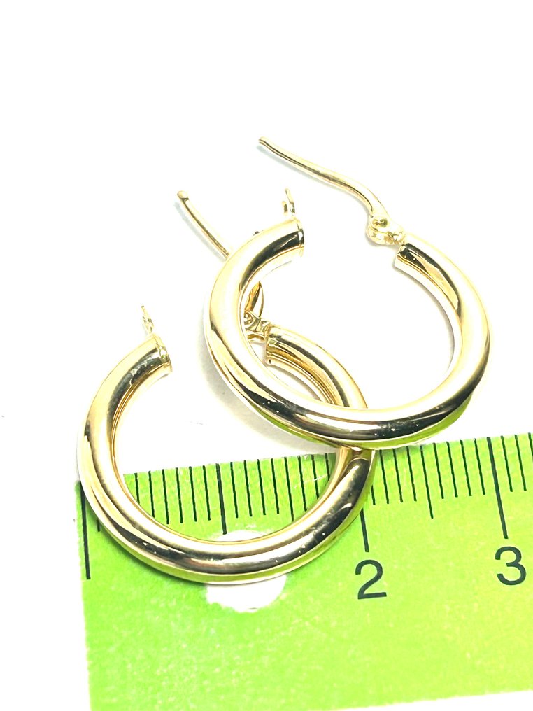 Boucles d'oreilles cerceau - 18 carats Or jaune #3.2