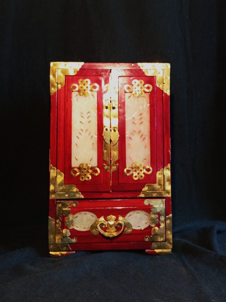 珠宝盒 - 古董大型旅行柜 - 镀金黄铜, 蔷薇木 - Grande；Jade； #3.2