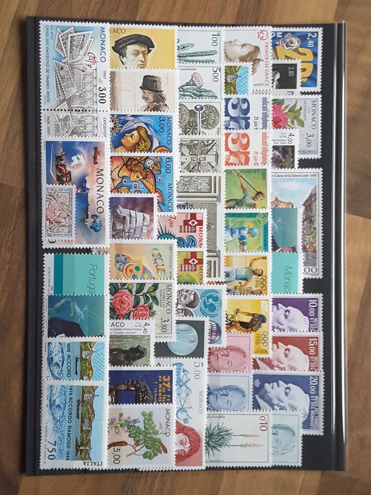 Monaco 1995/1998 - 4 complete years of regular stamps with sheetlet blocks. - Yvert 1971 à 2185 sans les timbres non émis, BF 73, 77 et 78 #3.2