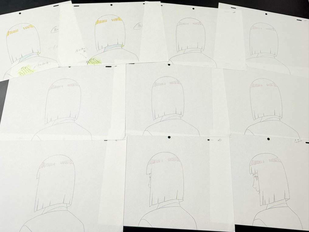 Studio Pierrot - 10 x Original Animation Drawings of Hinata Hyūga, full scene! - Naruto (2002/07) #2.1