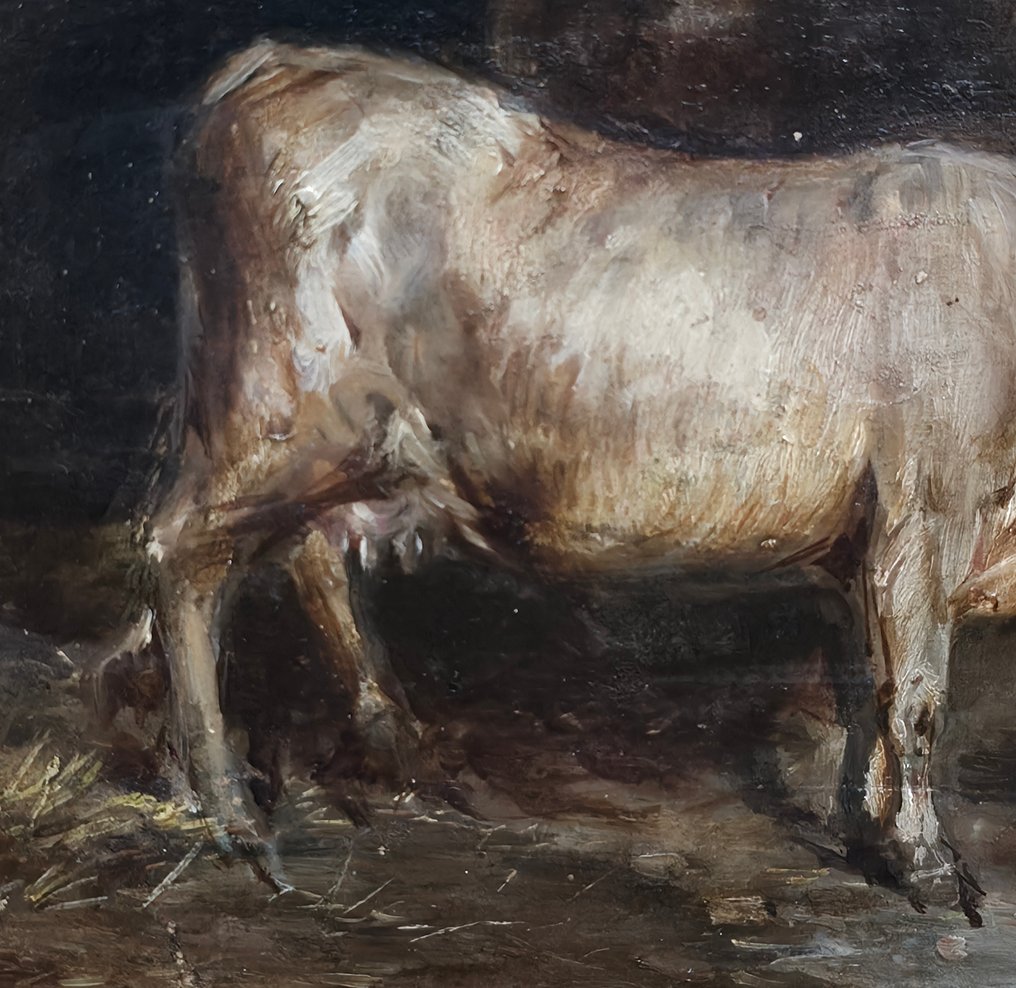 Domenico Battaglia (1842-1904) - Mucca in stalla #3.2