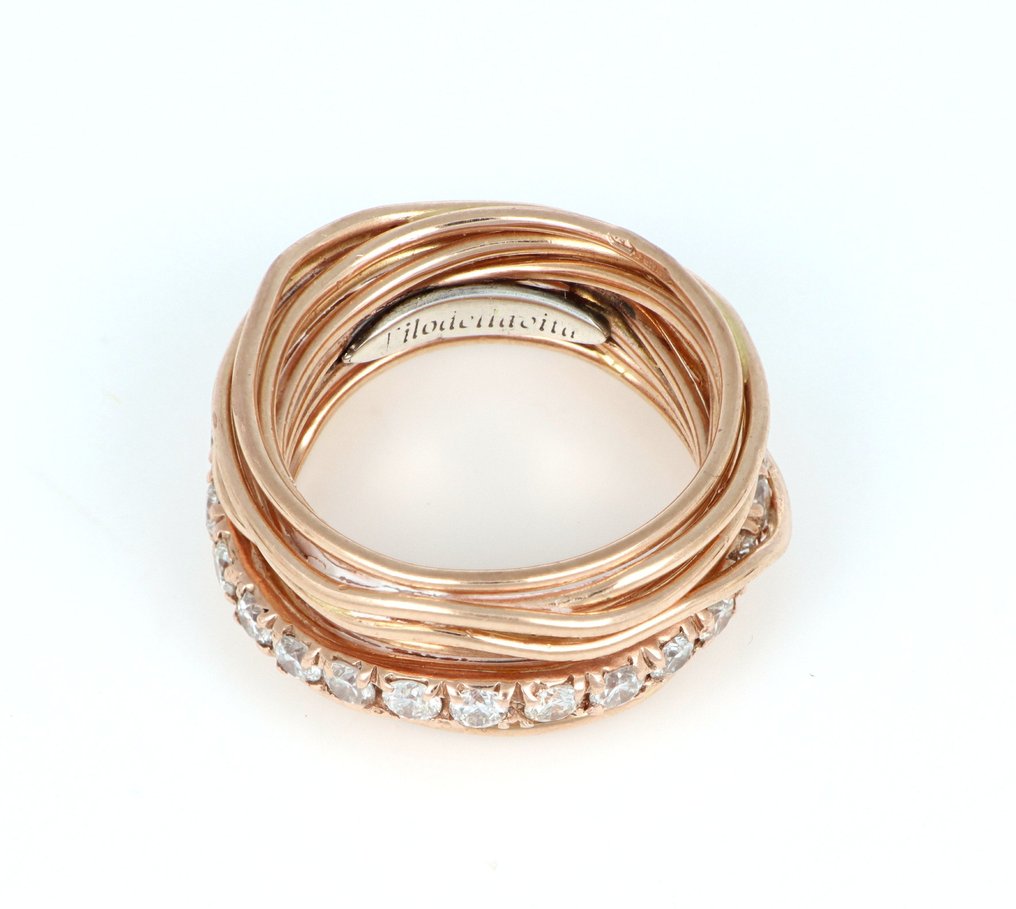 χωρίς τιμή ασφαλείας - Δαχτυλίδι - 9 kt. Ροζ χρυσό -  0.75ct. tw. Διαμάντι (Φυσικό)  #3.2