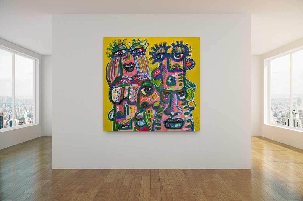 Denis OSSO (1965) - Four guys one girl  XXL   - unique original #4.3