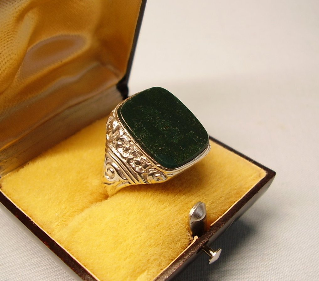 沒有保留價 - 戒指 銀 - 14.00ct. tw. - Heliotrop-Herrenring 1920 #1.0